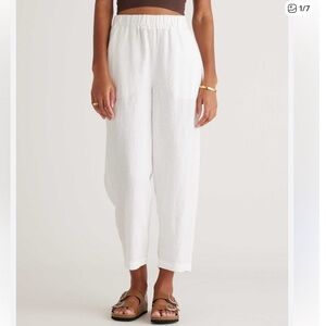 QUINCE White 100% European Linen Pants Medium